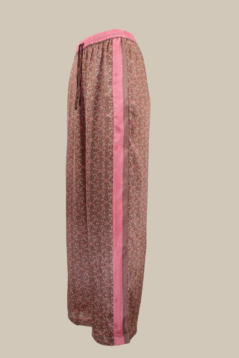 Paisley Motif Pant with Stripe - Rosé
