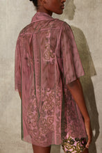 Load image into Gallery viewer, Two Tone Mesh Shirt - Dusty Pink
